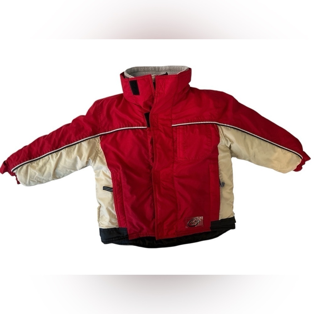 VTG 90’s Weather Tamer Snow Ski Coat Red Cream Black Toddler Kids Size 3T EUC